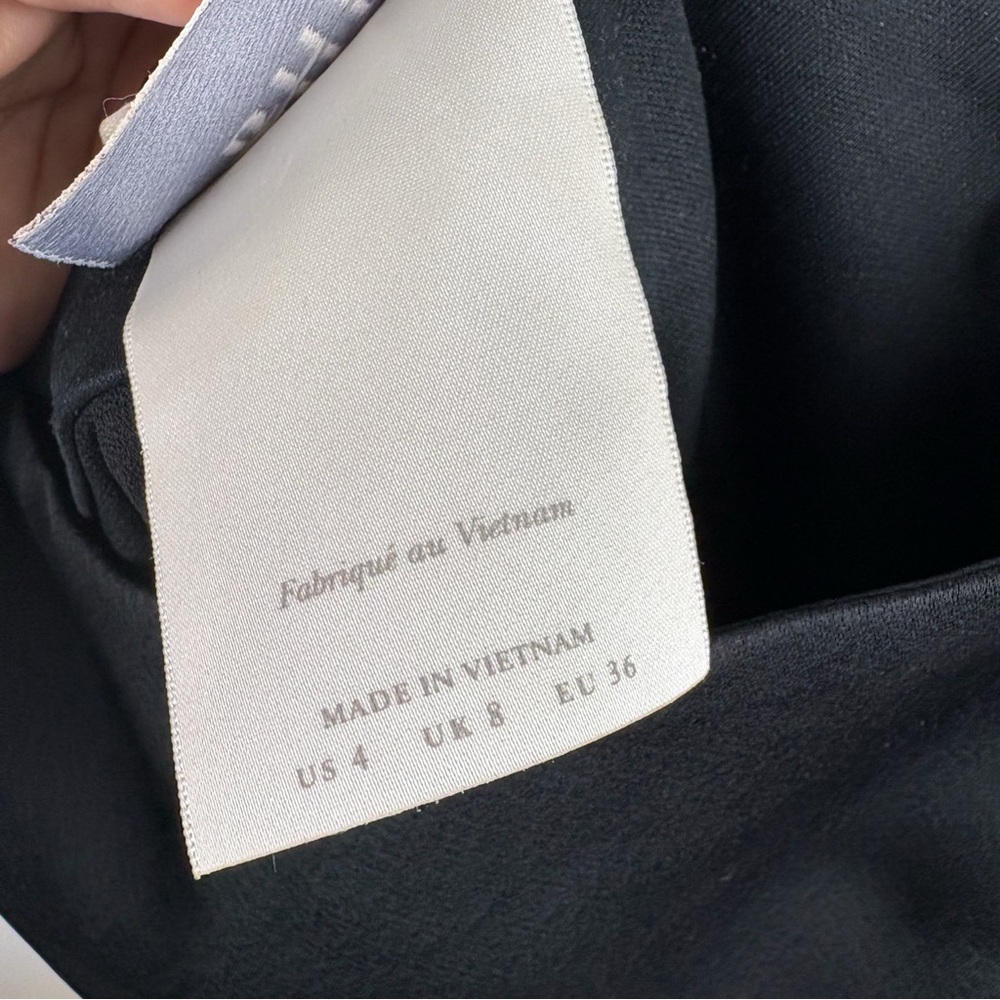 Anthropologie BHLDN Leti Satin Midi Dress Black Formal Evening Cocktail Size 4 - Picture 7 of 8